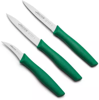 Arcos Couteaux d'office Nova gr&uuml;n 10 cm (3er-Set)