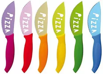Excelsa Passione Color 6er Set Pizzamesser, Edelstahl, Mehrfarbig (41129_Multicolor)