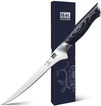 SHAN ZU Genbu Filetiermesser 18cm Japanischer Kohlenstoffstahl Holzgriff (SZJP-2022-021)