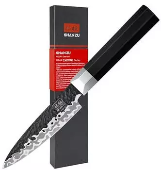 SHAN ZU Officemesser 9,5cm 7-lagig geschmiedet 9Cr18MoV G10 Griff (SZES-2023-014-5)