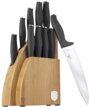 BerlingerHaus Messerset mit Ständer Bambus 10-tlg. Anthrazit (BH-2758)