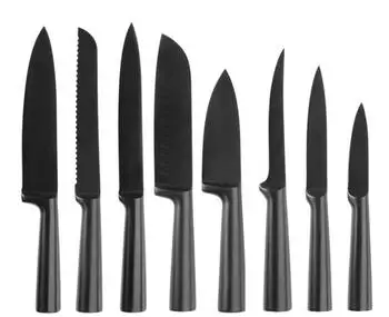 Qdesign Messer-Set 8-tlg. Edelstahl mattschwarz (190-063)