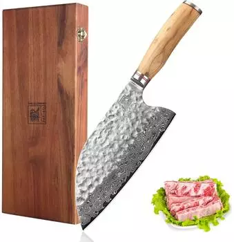 Zayiko Minami Chai Dao Damastklinge 20cm Olivenholzgriff (Minami)
