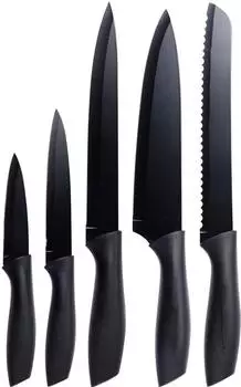 Excellent Houseware Black Style Messerset 5-tlg., rostfreier Stahl (V0201350)
