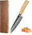 Wakoli Olive Santokumesser Damaststahl VG-10, 17cm Klinge, Olivenholzgriff