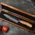 Wakoli Olive Santokumesser Damaststahl VG-10, 17cm Klinge, Olivenholzgriff