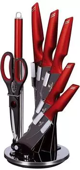 BerlingerHaus BH-2686 Messerset mit Messerblock, schwarz/rot (BH/2686)