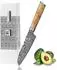 Zayiko Kinone kleines Santokumesser, Damaststahl 67 Lagen, 12cm Klinge, Birkenwurzelholzgriff (4250567707102)