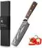 Wakoli Hickory Nakiri Messer 18cm Damaststahl 67 Lagen, Walnussholzgriff