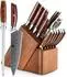 LuxusKollektion Küchenmesser-Set 15-teilig, Damaststahl, Akazienholzblock mit Schere