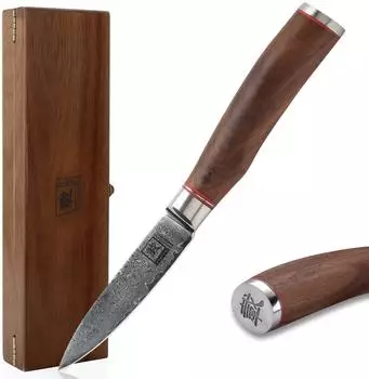 Zayiko Kurumi Officemesser Damastklinge 9,5cm Nussbaumgriff (4250567705740)
