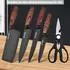 LuxusKollektion Messerblock-Set 6-teilig, Edelstahl, Holzgriff, schwarz