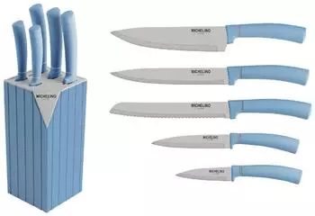 Michelino Alythia Messerblock 6-tlg., blau (HTX-28256)
