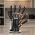 Cheffinger Messer-Set 9-tlg. mit drehbarem Messerblock, Marmor Gold
