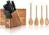 LuxusKollektion Küchenutensilien-Set aus Holz, 21-tlg. mit Messerblock und Schneidebrett