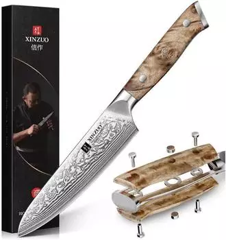 LuxusKollektion Universalmesser 13,3cm Damaststahl Bergahornholz