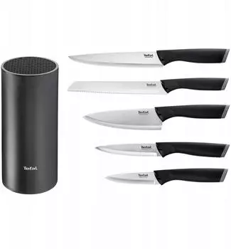 Tefal Comfort Messerblock-Set, Edelstahl, 6-teilig (K2216S74)