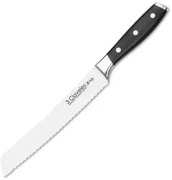 3 Claveles Toledo Brotmesser, geschmiedet, 20cm (01537)