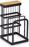 Zeller Present Messerblock "mit Brettchenst&auml;nder, Metall/Bambus,schwarz" mit