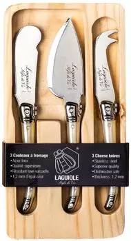 Laguiole Style de Vie Premium Line Käsemesser-Set, 3-teilig, perlmutt (8650)