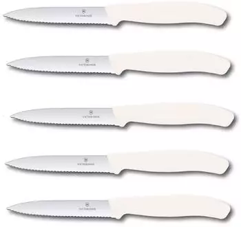 Victorinox Swiss Classic Gem&uuml;semesser-Set, Wellenschliff 10cm, 5-tlg., wei&szlig; (6.7633.6)
