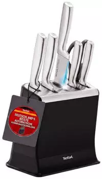 Tefal EverSharp Pro Messer-Set mit selbstschärfendem Messerblock, Edelstahl (K2977S44)