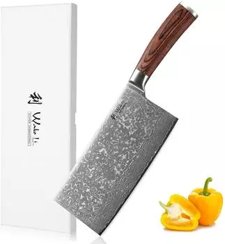Wakoli EDIB Sakura Hackmesser 19cm, Damast 67 Lagen, Pakkaholzgriff