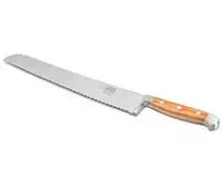 G&uuml;de Brotmesser Alpha Olive 32 cm - Edelstahlklinge Wellenschliff Olivenholzgriff