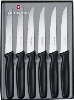 Victorinox Steakmesser spitz schwarz 6 tlg (5.1123.6)