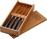 R&Ouml;SLE Steakmesser 4 Steakmesser mit Klinge aus Klingenspezialstahl, inkl. Holzbox