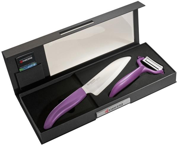 Kyocera Kochmesser + Sparschäler in Geschenkbox purple