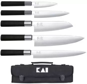 KAI Wasabi Black Messertasche Europa 5 tlg.