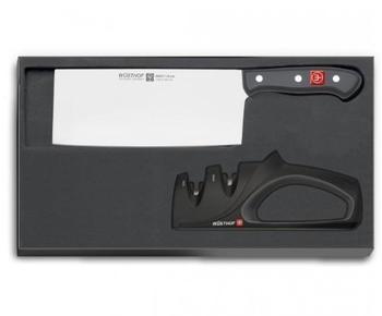 Wüsthof Messerset Chinesisches Kochmesser & Messerschärfer (9282)