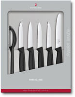 VICTORINOX K&uuml;chenmesser + Sparsch&auml;ler Swiss Classic silber, schwarz, 1 Set