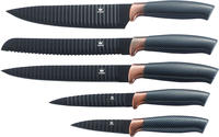 KING Messer-Set "Carbon Design" (5 Messer), incl. Sparsch&auml;ler, Wellenschliff