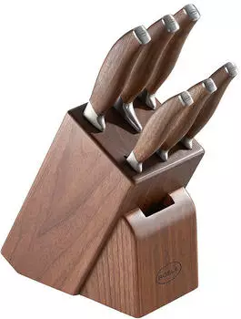 Rösle 7-teilig mit Messer aus Walnussholz