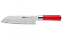 F.DICK Santokumesser Red Spirit 81742182K, 18 cm Edelstahlklinge mit Kullenschliff,