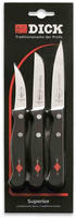 F. DICK K&uuml;chenmesser-Set Superior 3-tlg. I K&uuml;chenmesser 10 cm, Gem&uuml;semesser 7 cm,