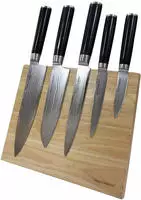 ECHTWERK Magnet-Messerblock 6 incl. Damaszener Messer-Set, ergonomischer Holzgriff