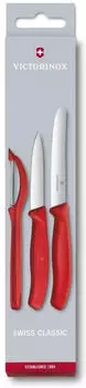 Victorinox Swiss Classic Gemüsemesser-Set mit Schäler 3-teilig rot Victorinox Swiss Classic Gemüsemesser-Set mit Schäler 3-teilig rot