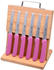 Gräwe Magnet-Messerhalter Bambus mit 6 Brötchenmessern pink