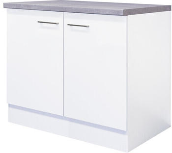 Flex-Well Spülenschrank Varo 100 x 60 x 86 cm Front weiß matt Korpus weiß