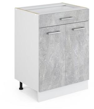 VICCO R-Line Unterschrank 60cm 1 Schublade ohne Arbeitsplatte Beton