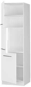 VICCO Herdschrank hoch Fame-Line 60 cm Wei&szlig;/Wei&szlig; Hochglanz modern