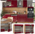 VICCO Glashängeschrank Fame-Line 80 cm Eiche/Bordeaux-Rot Hochglanz modern