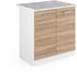 VICCO Spülenunterschrank R-Line 80 cm Weiß/Sonoma modern Arbeitsplatte