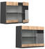 VICCO Glashängeschrank R-Line 80 cm Anthrazit/Eiche grifflos