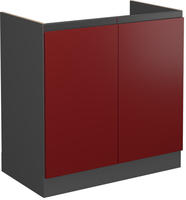 Sp&uuml;lenunterschrank R-line, Rot, 80 Cm J-shape, Ohne Arbeitsplatte Vicco