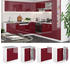 VICCO R-Line Spülenunterschrank 80cm 2-trg. ohne Arbeitsplatte Bordeaux Hochglanz