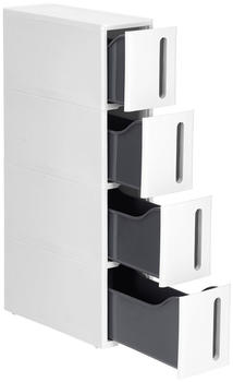 Songmics Nischenregal mit Rollen 84 cm wei&szlig;/grau